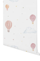 Lil'Gaea-Suluboya Bulut & Balonlar Pembe Duvar Kağıdı Gae202-Duvar Dekorları-1-Milagron.com