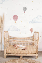 Lil'Gaea-Suluboya Bulut & Balonlar Pembe Duvar Kağıdı Gae202-Duvar Dekorları-2-Milagron.com