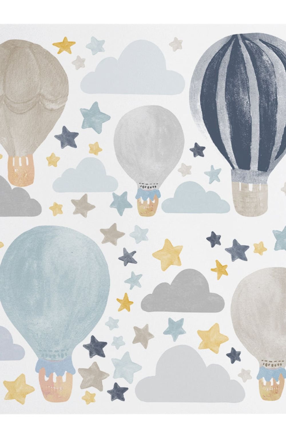 Lil'Gaea-Suluboya Mavi Balon & Yıldız Xl Duvar Etiketi-Duvar Dekorları-1-Milagron.com