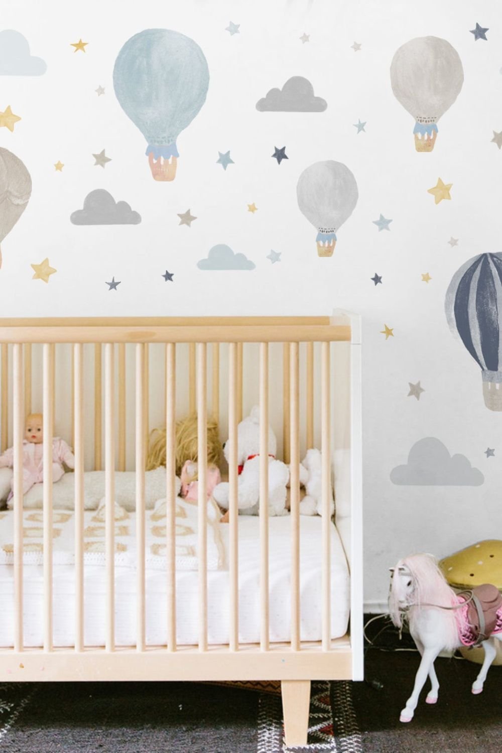 Lil'Gaea-Suluboya Mavi Balon & Yıldız Xl Duvar Etiketi-Duvar Dekorları-2-Milagron.com