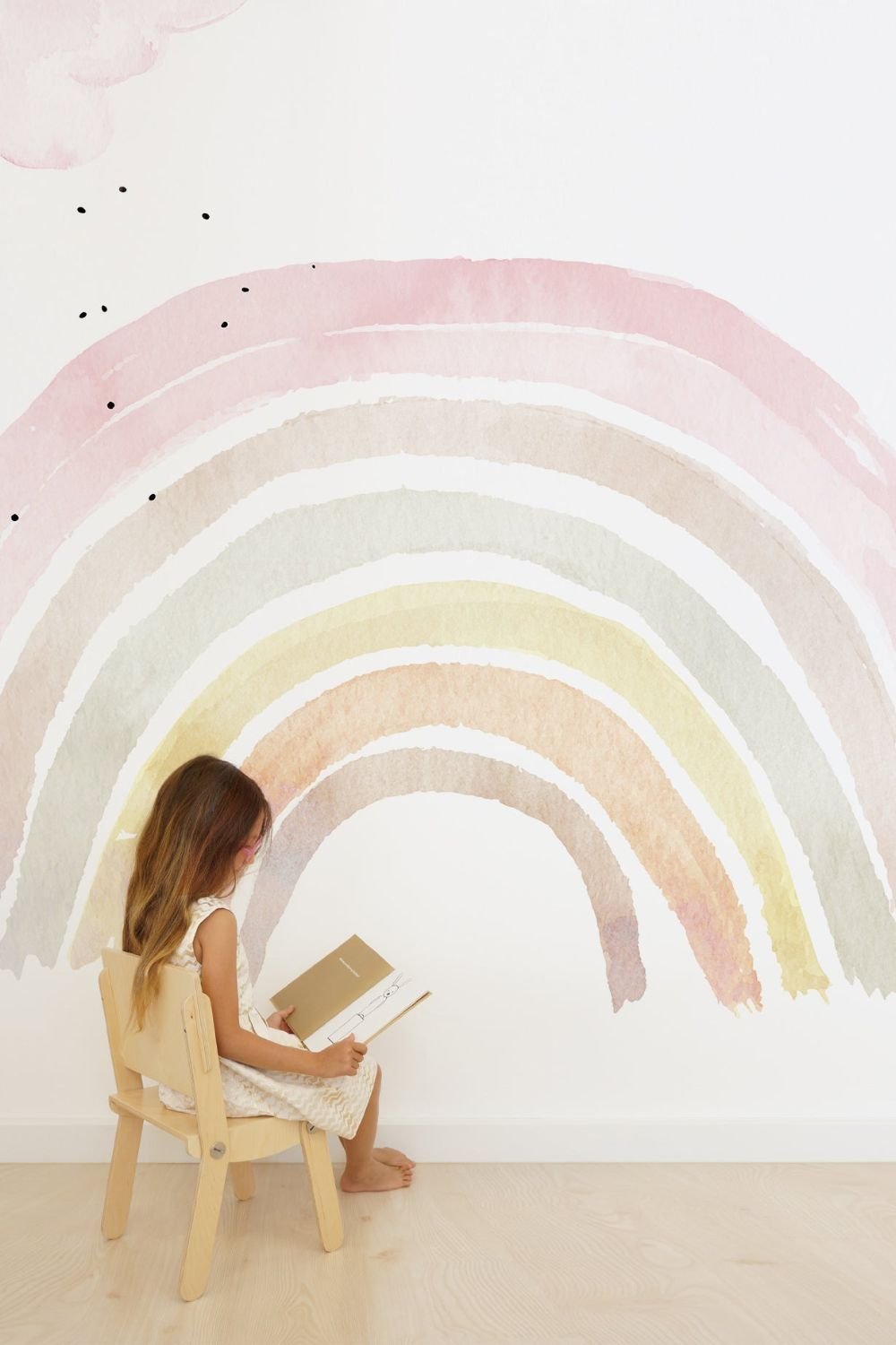 Lil'Gaea-Suluboya Pembe Gökkuşağı Duvar Panosu Gae990-Duvar Dekorları-3-Milagron.com