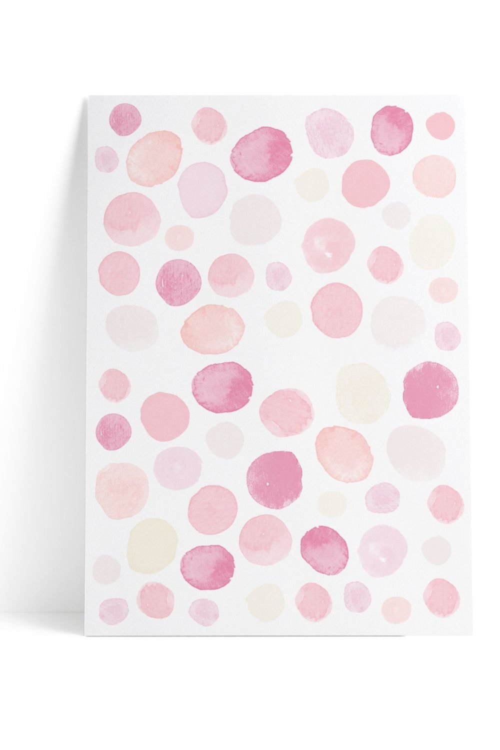 Lil'Gaea-Suluboya Puantiye Pembe Limonata Duvar Etiketi-Duvar Dekorları-1-Milagron.com