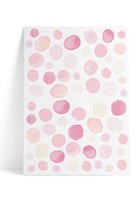 Lil'Gaea-Suluboya Puantiye Pembe Limonata Duvar Etiketi-Duvar Dekorları-1-Milagron.com