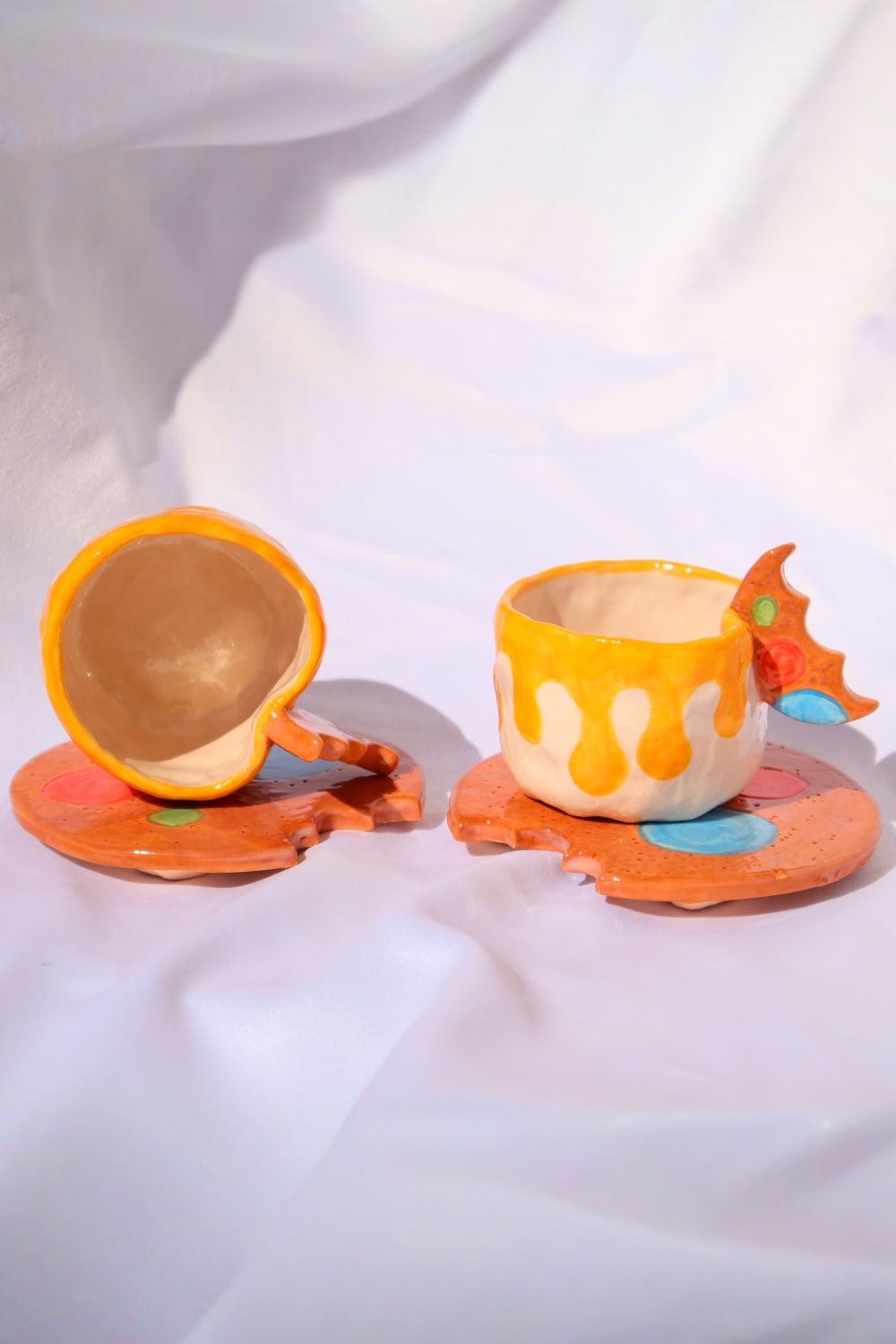 Lily & Loly Ceramics-Cookie 2'li Seramik Türk Kahvesi Fincan Seti - Kurabiye Kulplu El Yapımı Fincanlar-Bardak-5-Milagron.com