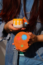 Lily & Loly Ceramics-Cookie 2'li Seramik Türk Kahvesi Fincan Seti - Kurabiye Kulplu El Yapımı Fincanlar-Bardak-6-Milagron.com