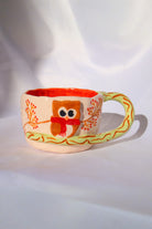 Lily & Loly Ceramics-Lily Serisi " Cute Owl" Baykuşlu Büyük Tek Kupa- Baykuş El Yapımı Seramik Mug 200ml-Bardak-3-Milagron.com