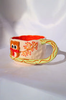 Lily & Loly Ceramics-Lily Serisi " Cute Owl" Baykuşlu Büyük Tek Kupa- Baykuş El Yapımı Seramik Mug 200ml-Bardak-4-Milagron.com