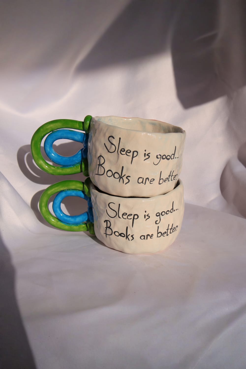 Lily & Loly Ceramics-Lily Serisi “imagine” Tekli Kupa - Kitaplı Çizimli Mottolu Kupa- El Yapımı Seramik Mug 200ml-Bardak-3-Milagron.com