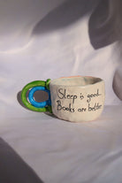 Lily & Loly Ceramics-Lily Serisi “imagine” Tekli Kupa - Kitaplı Çizimli Mottolu Kupa- El Yapımı Seramik Mug 200ml-Bardak-5-Milagron.com