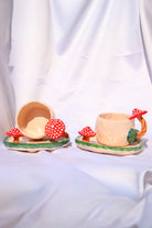 Lily & Loly Ceramics-Lily Serisi "mushrooms" Mantarlı 2'li Türk Kahvesi Seti- Mantar Kulplu El Yapımı Seramik Fincan-Bardak-4-Milagron.com