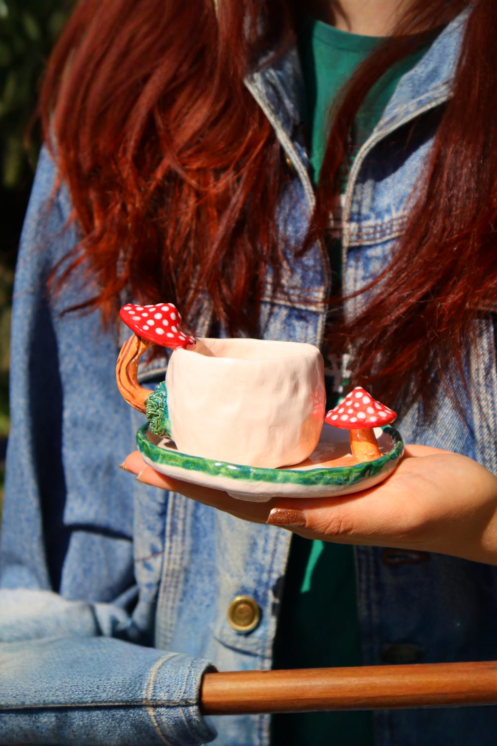 Lily & Loly Ceramics-Lily Serisi "mushrooms" Mantarlı 2'li Türk Kahvesi Seti- Mantar Kulplu El Yapımı Seramik Fincan-Bardak-7-Milagron.com