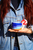 Lily & Loly Ceramics-Lolipop Kulplu Deniz Efektli El Yapımı Seramik Kupa 200 Ml-Bardak-2-Milagron.com