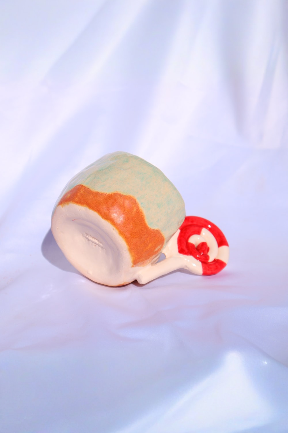 Lily & Loly Ceramics-Lolipop Kulplu Kumsal Efektli, El Yapımı Tasarım Kupa 200 Ml-Bardak-4-Milagron.com