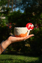 Lily & Loly Ceramics-Lolipop Kulplu Kumsal Efektli, El Yapımı Tasarım Kupa 200 Ml-Bardak-6-Milagron.com