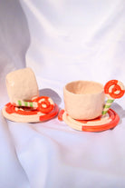 Lily & Loly Ceramics-Lolipop Şeker Kulplu 2'li El Yapımı Seramik Türk Kahvesi Fincan Seti - Lolipop Tabaklı Özel Tasarım-Bardak-3-Milagron.com
