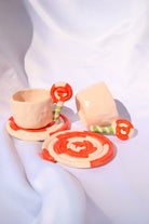 Lily & Loly Ceramics-Lolipop Şeker Kulplu 2'li El Yapımı Seramik Türk Kahvesi Fincan Seti - Lolipop Tabaklı Özel Tasarım-Bardak-4-Milagron.com