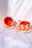 Lily & Loly Ceramics-Lolipop Şekerli 2'li El Yapımı Seramik Türk Kahvesi Fincan Seti -yılbaşı Temalı Tasarım Fincanlar-Bardak-4-Milagron.com