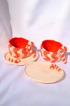 Lily & Loly Ceramics-Lolipop Şekerli 2'li El Yapımı Seramik Türk Kahvesi Fincan Seti -yılbaşı Temalı Tasarım Fincanlar-Bardak-5-Milagron.com