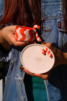 Lily & Loly Ceramics-Lolipop Şekerli 2'li El Yapımı Seramik Türk Kahvesi Fincan Seti -yılbaşı Temalı Tasarım Fincanlar-Bardak-7-Milagron.com