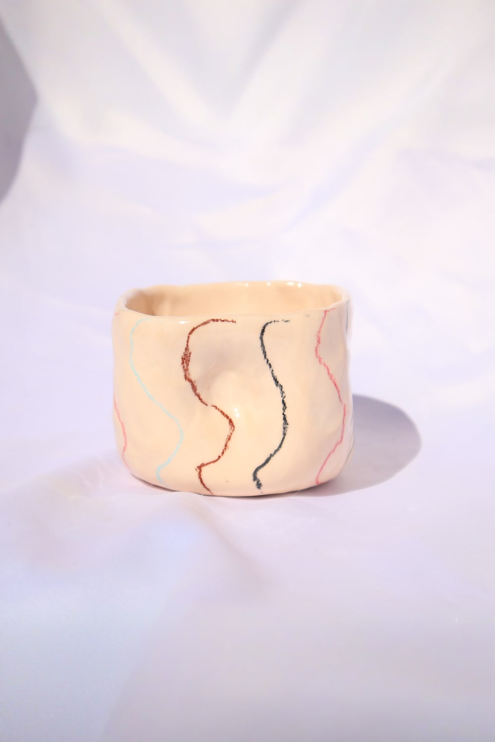 Lily & Loly Ceramics-Minimalist Çizgili Kulpsuz Sade El Yapımı Seramik Kupa - 200 Ml Özel Tasarım-Bardak-2-Milagron.com