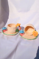 Lily & Loly Ceramics-Renkli Magic Mushrooms Mantarlı Türk Kahvesi Fincan Seti 2'li-Bardak-1-Milagron.com