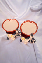 Lily & Loly Ceramics-Siyah Beyaz Renkli Kedi Desenli Kedili Türk Kahvesi Seti - El Yapımı Seramik Fincan Seti (2 Li)-Bardak-9-Milagron.com