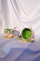 Lily & Loly Ceramics-Tatlı Gri Tekir Kedi Desenli Kedili Türk Kahvesi Seti - El Yapımı Seramik Fincan Seti (2 Li)-Bardak-8-Milagron.com