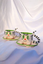 Lily & Loly Ceramics-Tatlı Gri Tekir Kedi Desenli Kedili Türk Kahvesi Seti - El Yapımı Seramik Fincan Seti (2 Li)-Bardak-9-Milagron.com