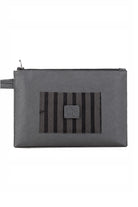Çizgili Gri Clutch - 0
