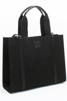 Embroidered Black Canvas Tote - 4