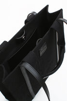 Embroidered Black Canvas Tote - 7
