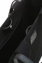 Embroidered Black Canvas Tote - 8