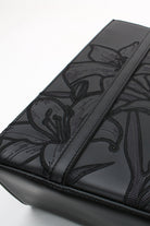 Embroidered Black Leather Tote - 6