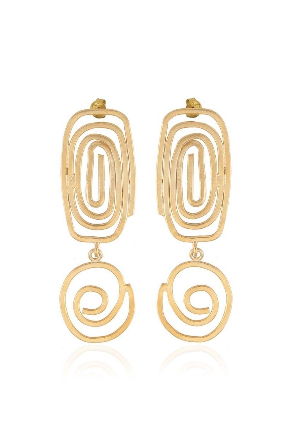 Linya Jewellery-Altı Yuvarlak Spiral Küpe-Küpe-1-Milagron.com