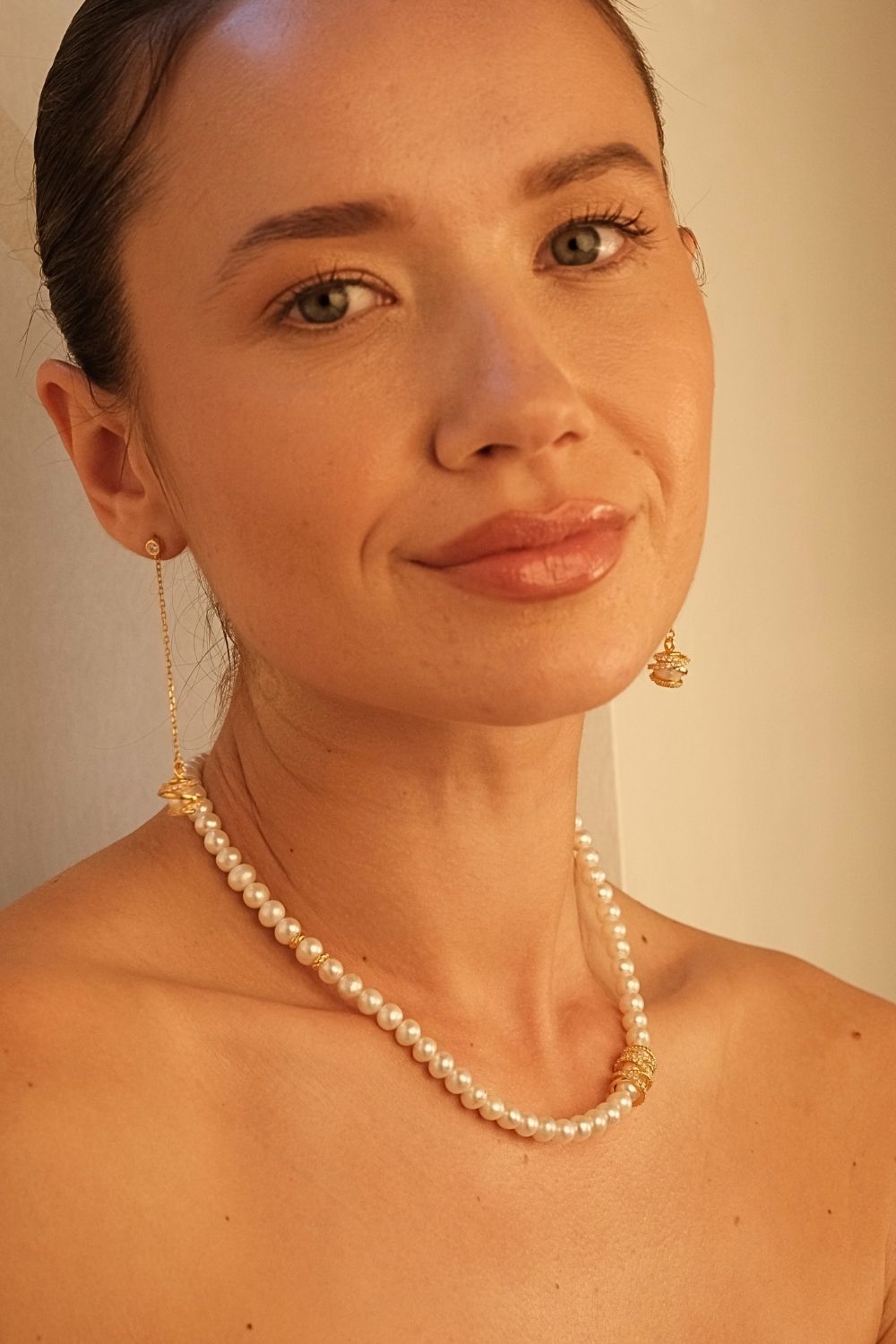 Amour Kafesli İNci Kolye - 0