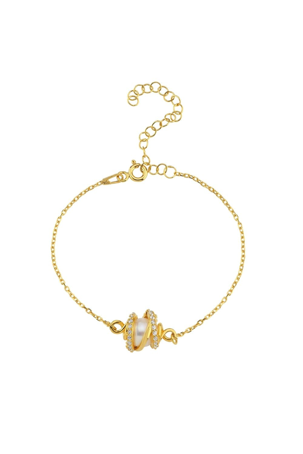 Amour Kafesli İNci Zincir Bileklik - 0