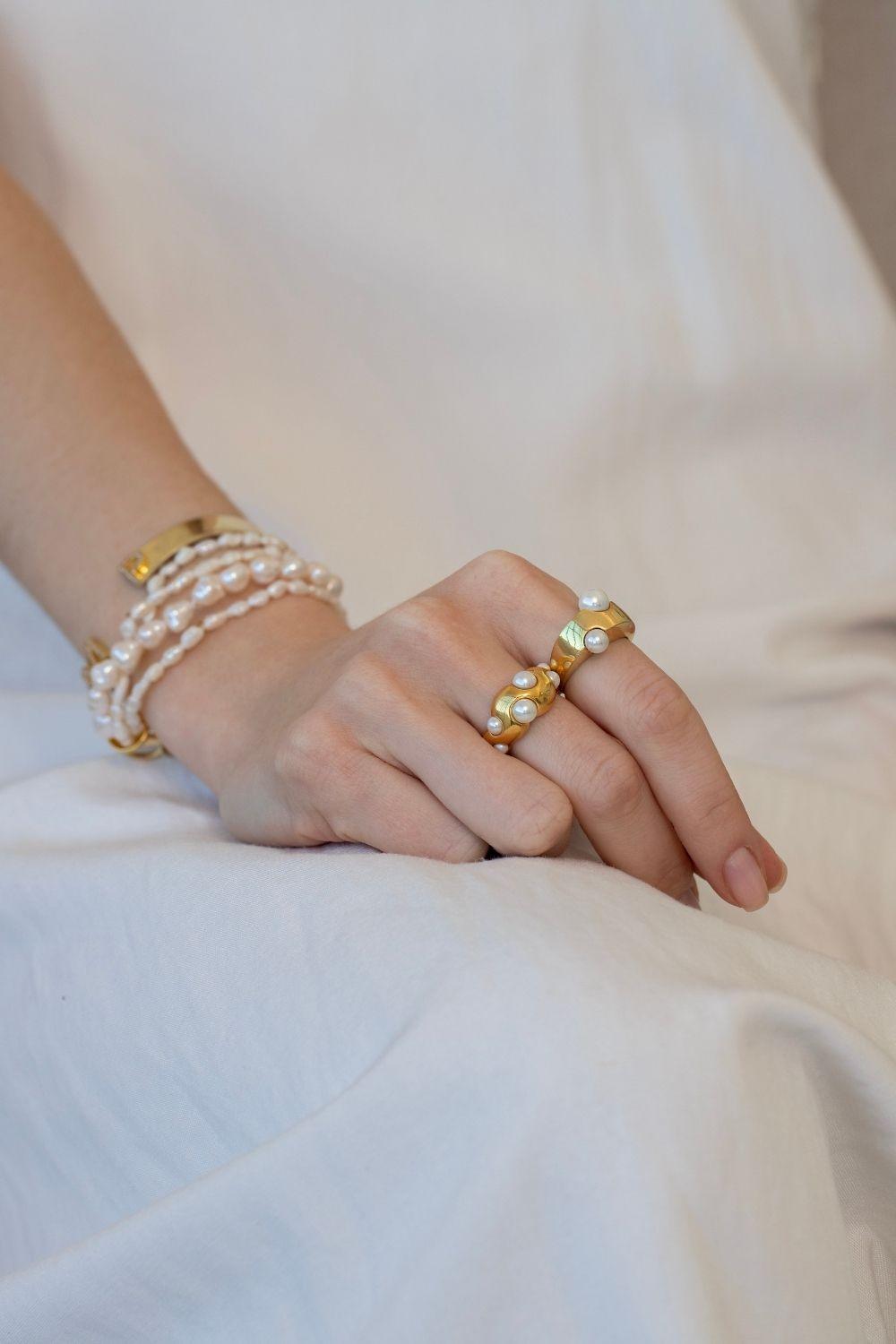 Linya Jewellery-Ayza Doğal İnci Yüzük-Yüzük-3-Milagron.com