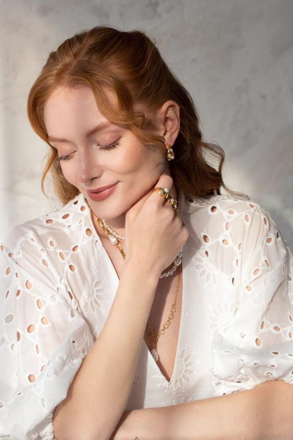 Linya Jewellery-Ayza İnci Halka Küpe-Küpe-2-Milagron.com