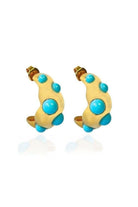 Linya Jewellery-Ayza Turkuaz Halka Küpe-Küpe-1-Milagron.com