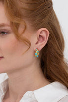 Linya Jewellery-Ayza Turkuaz Halka Küpe-Küpe-2-Milagron.com