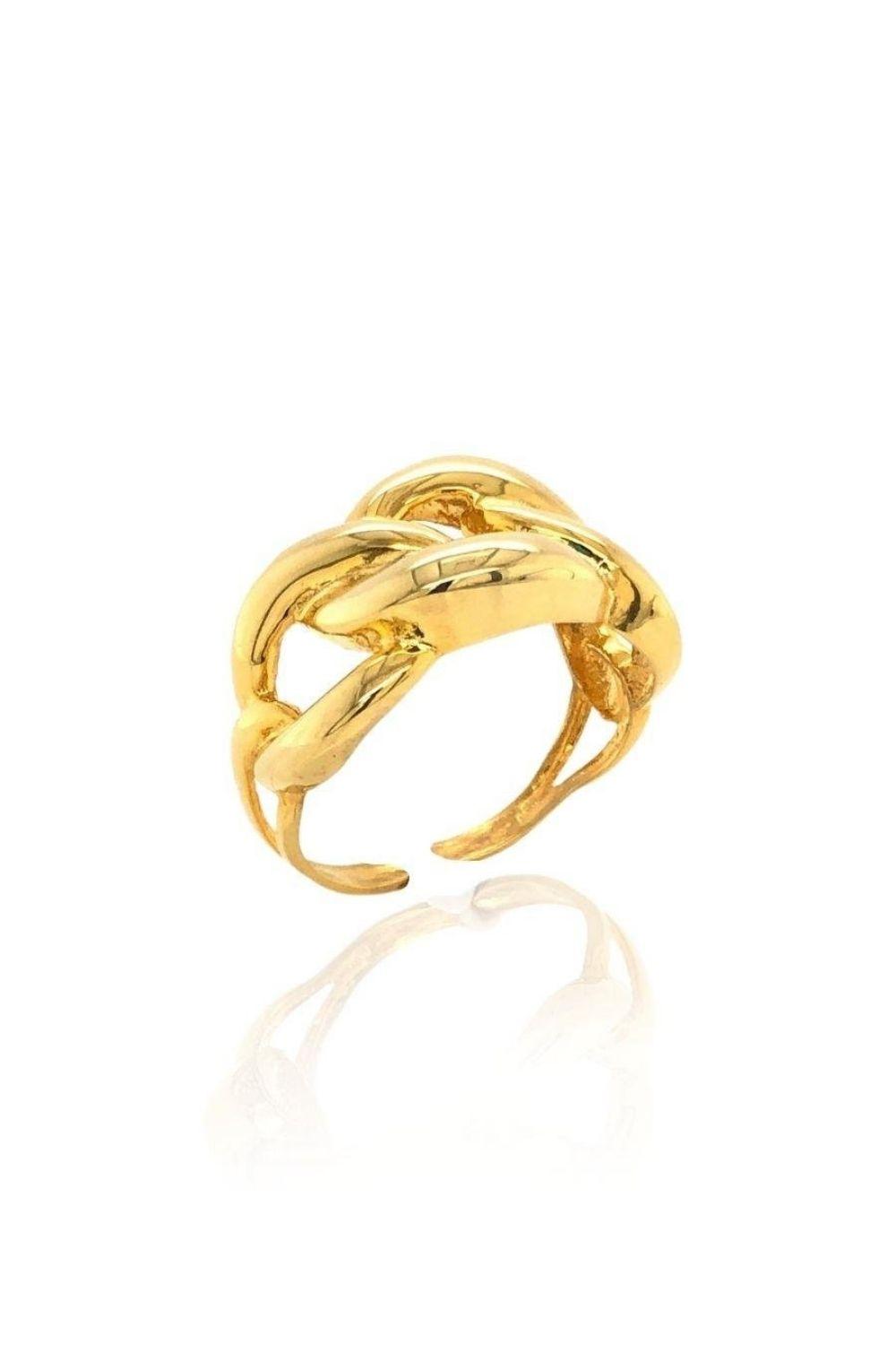 Linya Jewellery-Bella Zincir Yüzük Gold-Yüzük-1-Milagron.com