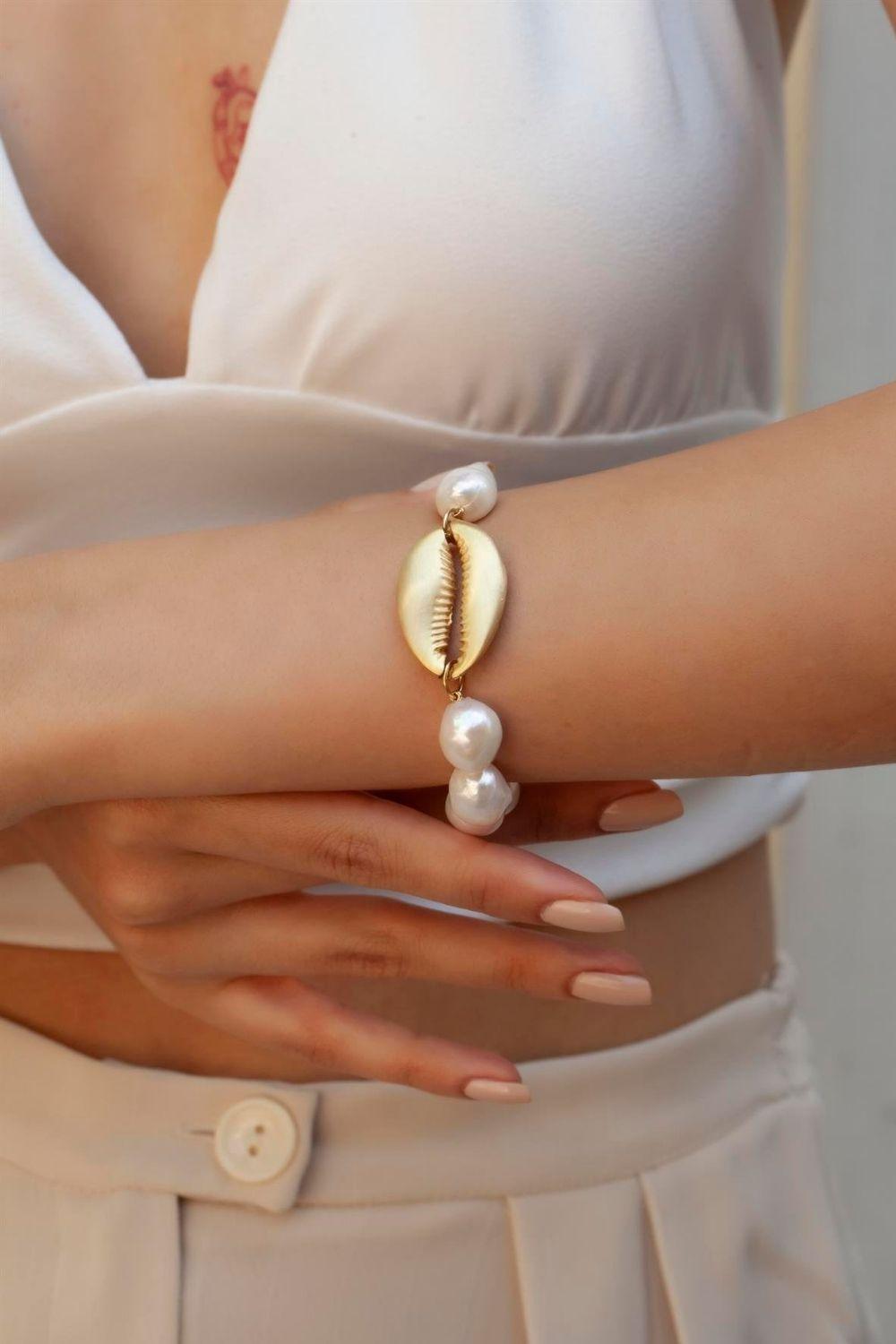 Linya Jewellery-Berla Midye İnci Bileklik-Bileklik-3-Milagron.com