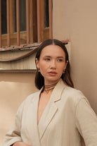 Bordo Deri İPli Pembe Kristal TaşLı Kolye - 4