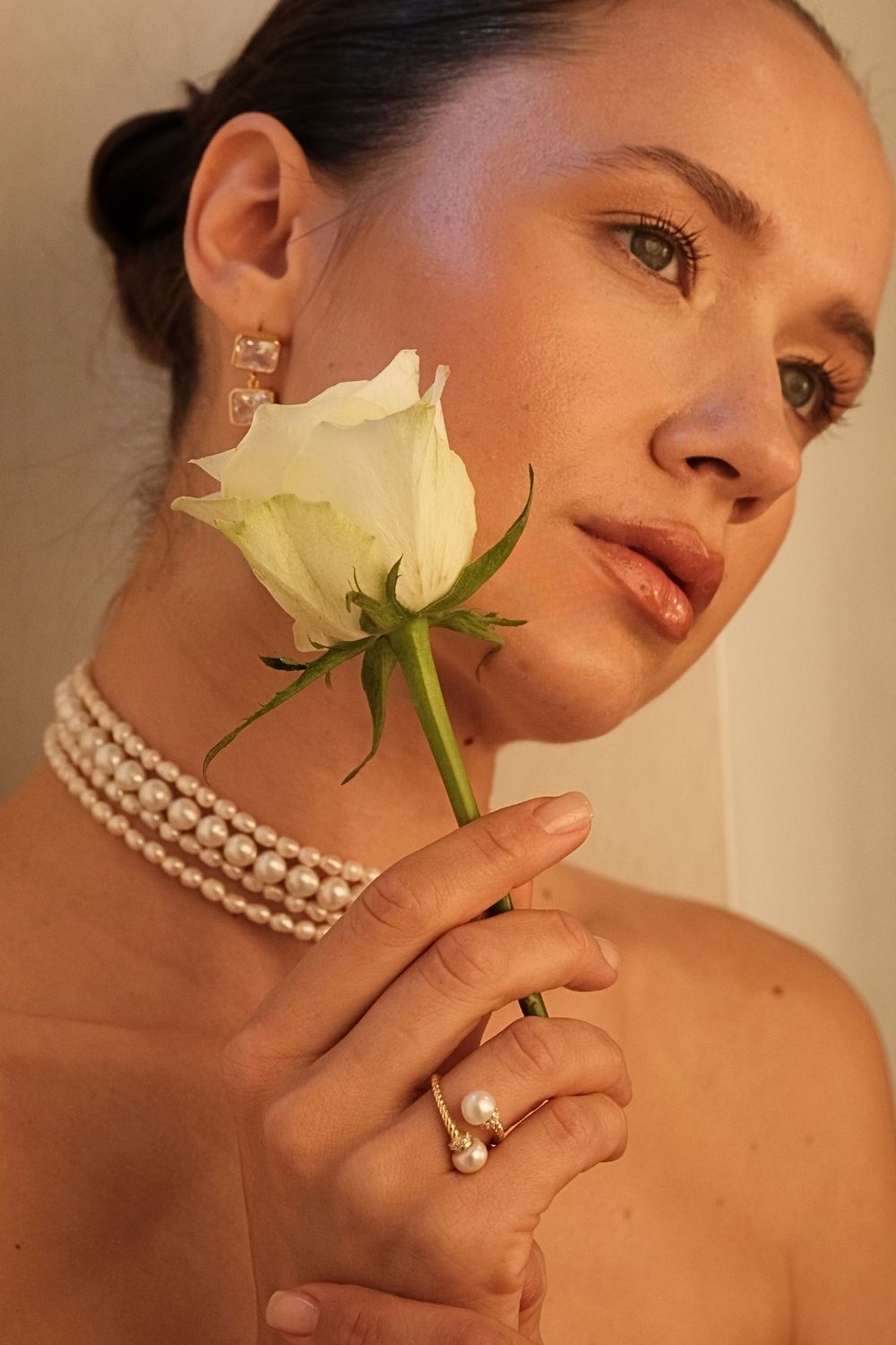 Burgulu Sarmal İNci YüZüK Gold - 2