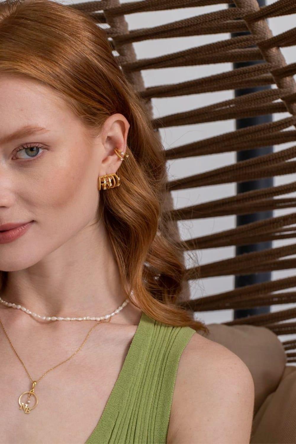 Linya Jewellery-Çoklu Halka Küpe-Küpe-2-Milagron.com
