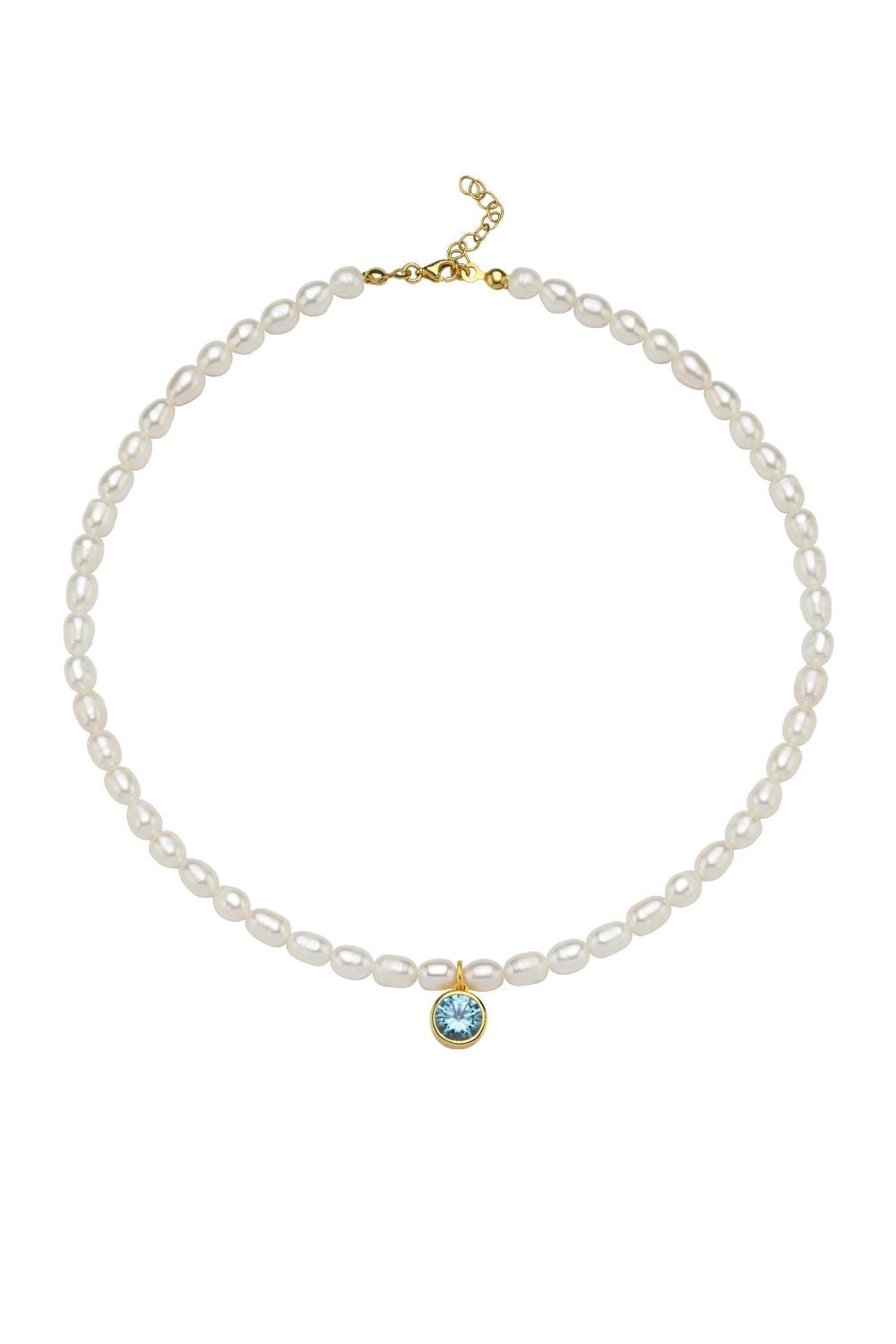 Linya Jewellery-Cosmic Büyük İncili Burç Kolye Gök Mavisi-Kolye-1-Milagron.com