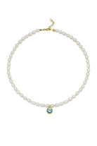 Linya Jewellery-Cosmic Büyük İncili Burç Kolye Gök Mavisi-Kolye-1-Milagron.com