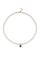 Linya Jewellery-Cosmic Büyük İncili Burç Kolye Lacivert-Kolye-1-Milagron.com
