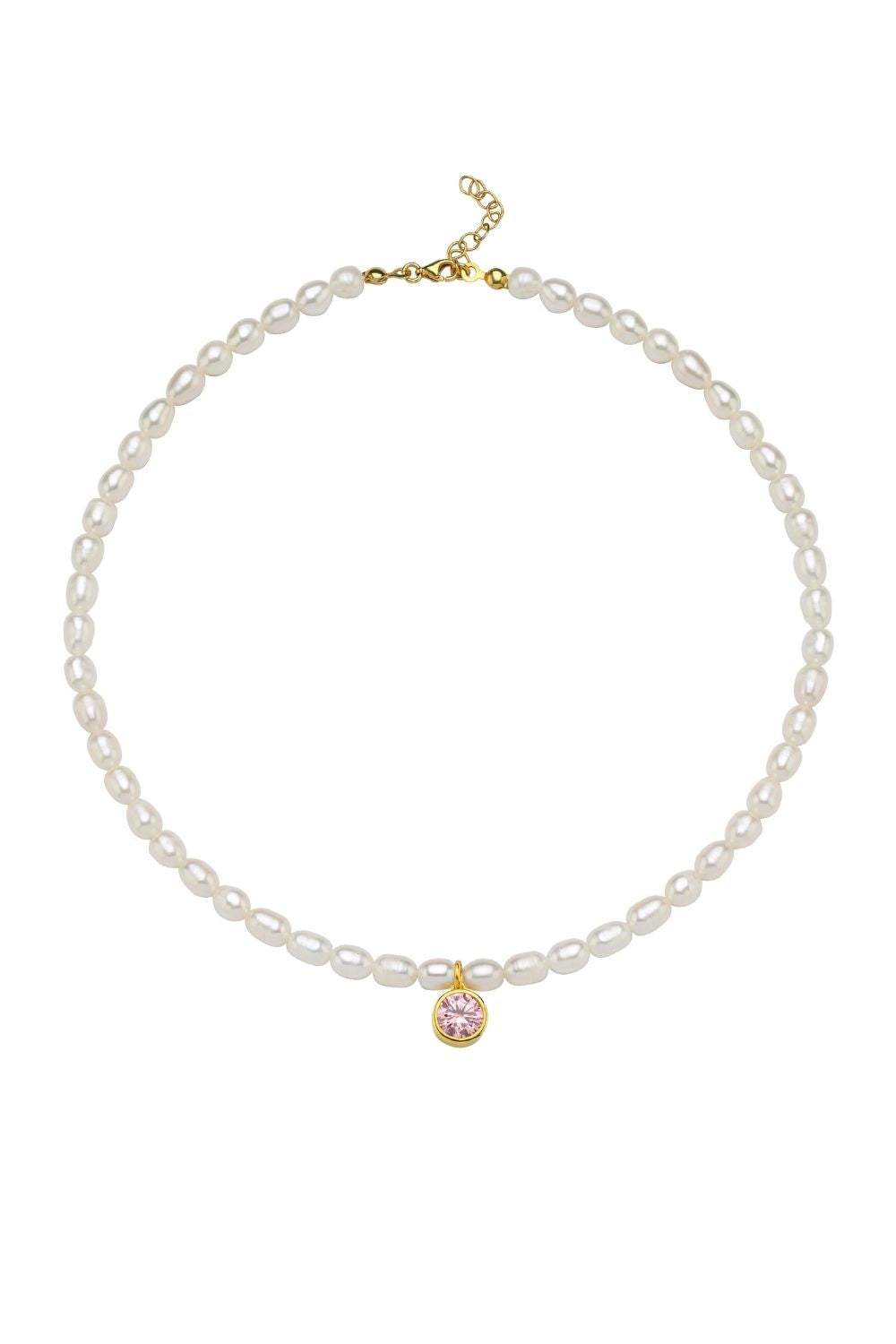 Linya Jewellery-Cosmic Büyük İncili Burç Kolye Pembe-Kolye-1-Milagron.com