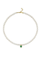 Linya Jewellery-Cosmic Büyük İncili Burç Kolye Yeşil-Kolye-1-Milagron.com